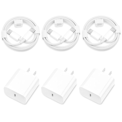 wamaxlink iPhone 16 15 Charger Fast Charging, 3 Pack PD 20W USB C Wall Charger Block with 6FT USB C to C Charging Cable for iPhone 16/16 Plus/16 Pro/16 Pro Max/15/15 Plus/15 Pro/15 Pro Max, iPad Pro