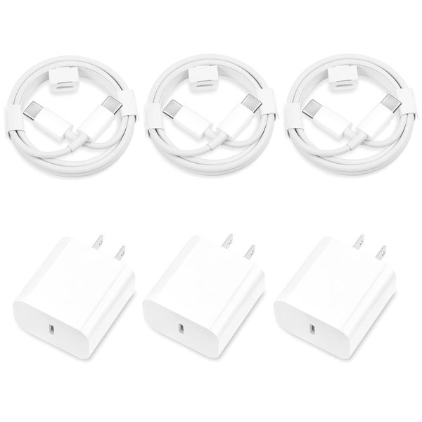 wamaxlink iPhone 16 15 Charger Fast Charging, 3 Pack PD 20W USB C Wall Charger Block with 6FT USB C to C Charging Cable for iPhone 16/16 Plus/16 Pro/16 Pro Max/15/15 Plus/15 Pro/15 Pro Max, iPad Pro