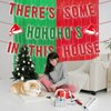 Merry Christmas Banner, Fufuddz Funny Xmas Decorations Clearance There's Some HoHoHos in This House Garland with Red Green Fringe Curtains Holiday Party Supplies Indoor Birthday Gifts for Women Men