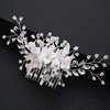 Handmade Silver Bridal Hair Comb Clip Flower Bride Wedding Bridesmaids Hair Vine Crystal Hair Accessories for Brides Headpieces