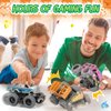 SevenQ Monster Truck Toys for Boys, 4 Pcs Toy Cars Flip Stunt Car, Pull Back Race Cars Party Favors Friction Powered Cars Retro Toddler Toys Vehicles Goodie Bag Stuffers Birthday