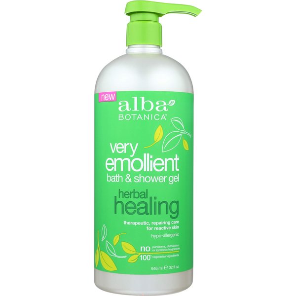 Alba Botanica Very Emollient Bath and Shower Gel, Herbal Healing, 32 Ounce