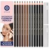 Stylia Waterproof Eyebrow Pencil Set, Brow Mapping Pencil for Filling and Outlining, Microblading Eyebrow Pencil, Eye Brow Pencils for Women, Brown Eyeliner Pencil, Eyebrow Pencils in 5 Colors (12PC)