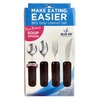 Blue Jay Make Eating Easier Big Grip Utensil Set - Arthritis Aid Silverware Set, 1.5in Ribbed Made with Ribbed Rubber Handles and Stainless Steel, for Weak Grip, Latex-Free, Eating Aids