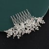 Brihasory Silver Bride Wedding Hair Comb Crystal Rhinestone Bridal Hair Accessories Party Prom Head Pieces Flower Hair Sides Elegant Hair Clips for Women and Girls Bridesmaids Gifts