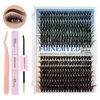 Individual Lashes Kit 280Pcs Fluffy Lash Clusters 50D 60D D Curl DIY Lash Extension Kit with Lash Bond and Seal and Lash Applicator 10-16mm Eyelash Extension Kit DIY at Home, by FOINEMYED