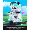SATHIBI Cute Motorcycle Panda Building Set,Kids Mini Animals Building Blocks Toy,Adults Home Decor,Ideal Gift for Boys Girls 6+(547PCS)