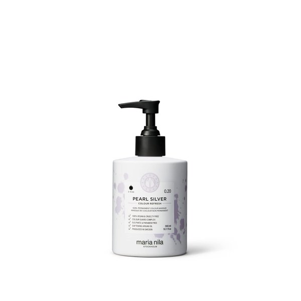 Maria Nila Colour Refresh, Pearl Silver 10.1 Fl Oz, Silver Violet Hair Mask, Semi-Permanent Pigments, 100% Vegan & Sulfate/Paraben free