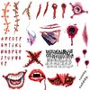 Ooopsiun Halloween Temporary Tattoos for Make Up - Bleeding Wound Fake Tattoos Scar Stickers for Halloween Party Zombies Cosplay Halloween Tattoos