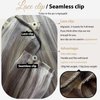 Full Shine Clip in Hair Extensions Human Hair Black Invisible Hair Extensions Clip in Real Human Hair Jet Black PU Weft Human Hair Clip in Extensions Full Head 18 Inch 8 Pcs 120g