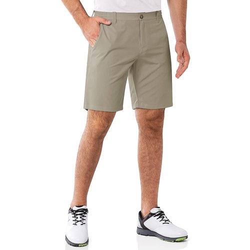 33,000ft Men's Golf Shorts 9" Dry Fit Stretch Golf Short UPF 50+ Lightweight Flat Front Golf Shorts with Pockets Taupe