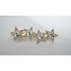 Generic Silver and light gold tone crystal stars alligator hair clip for fine thin hair