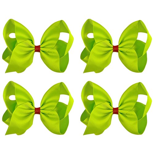 4Pcs Green Hair Bow Clips for Christmas Costume Decorations Women Girls Costume Accessories Dress up