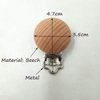 Natural Beech Wood Pacifier Clips Teething Grasping Toy Suspender Clips Charm DIY Wood Pacifier Clip Holder Accessories (3.5cm withouthole)