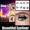 mdgfge 10 Pairs Halloween Eye Shadow Eyeliner Face Eye Makeup Tattoos Eyeliner Decals Spider Web Skull Bat Temporary Tattoo Stickers for Women Halloween Masquerade Party Supplies