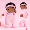 OUOZZZ Soft Black Baby Dolls for Girls - First African American Baby Dolls Multicultural Plush Rag Doll Sleeping Cuddle Buddy Doll Toy for Kids 10"