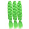 Green Jumbo Braiding Hair 24Inch Synthetic Pre stretched Crochet Braids Hair High Temperature Synthetic Fiber Box Twist Braids Hair Extensions for Woman (24Inch,Lime)