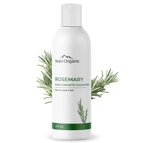 Aravi Organic Rosemary Hair Growth Shampoo - Enriched With Rosemary, Green Tea & Caffeine - For All Hair Types - For Men & Women - Sulfate & Paraben Free - 6.7 FL Oz / 200 ml