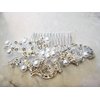 Generic Crystal and pearl silver hair comb barrette clip bridal clip silver bridal, 2