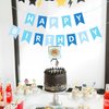 Waenerec Blue Happy Birthday Banner Sign Happy Birthday Bunting Banner Garland for Kids Boys Baby 1st Birthday Tea Party Decorations Bunting Flag Birthday Party Supplies