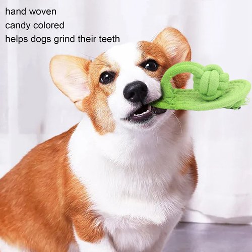 Pet Dog Chew Toy, Cotton Rope Interactive Molar Toy Flip Flops Shape for Teething Puppies Molar Teeth Cleaning Toy