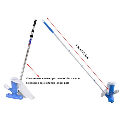 ATIE Pool Spa Mini Jet Vacuum Pool Cleaner Fine Mesh Bag with Pull-N-Lock Cord for In-ground/Above-Ground Pool Spa Jet Vacuum Pool Cleaner