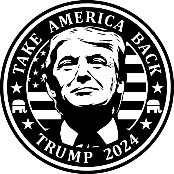 eDesign 2-Pack Take Back America Trump 2024 Sticker Decal Vinyl - 4 Inches - Trump Stickers 2024 for Car Truck Van Window Bumper Laptop Tablet Cup Tumbler Water Bottle and Any Smooth Surface