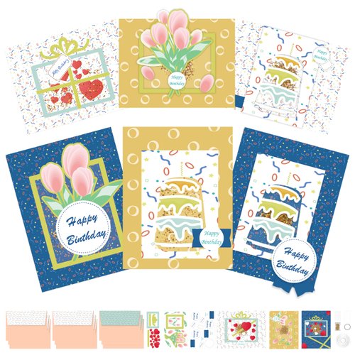 CREATIVETREES Card Making Kits DIY Blank Cards for Birthdays, 9 Envelopes, Flower Note Cards, Flower Thank You Cards, Wildflower Thank You Cards with Envelopes