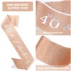 40th Birthday Sash & Rhinestone Crown Kit- Happy 40th Birthday Gifts Women 40th birthday decorations women (AB rose gold)