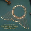 Aukmla Sequin Tassel Head Chain Gold Headpiece Hair Chains Festival Costume Headband Hair Accessories for Women