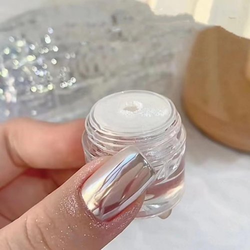 White Pearl Chrome Nail Powder Mirror Effect Aurora Mermaid Pearl Glitter Dust Kit for Gel Polish Nail Art Decoration Resin Craft- Violet Green Emerald (1 Pack)