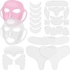 32 Pcs Facial Chest Neck Silicone Pad Reusable Face Forehead Patches Facial Sleeping Mask Cover for Smoothing Facial Chest Neck Forehead Eye Mouth (Clear,Pink)