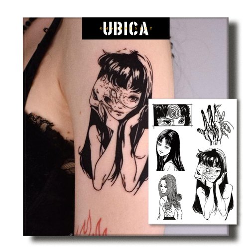 UBICA Temporary Tattoos Adult, 2 Sheets Fake Tattoos, Realistic And Long-Lasting Non-Reflective, Waterproof For 1-2 Weeks, Hallucination Tattoos 4.7x6.8in