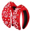 Game Day Headbands Accessories for Women Jeweled Football Knotted Headbands Red Field Spirit Day Accessories Outfits Sport Team Headwear Game Day Football Mom Accessories Tailgate Party Favors