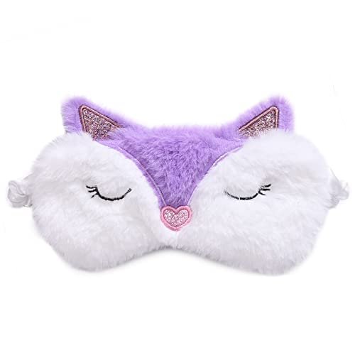 Chiclits Technology Fox Eye Mask Plush Fox Cloud Sheep Dream Eye Cover Sleeping Mask Eye Band Shade Blindfold Goggles Relax Travel Eye Patch