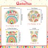 Retro Rainbow Themed Happy Birthday Party Supplies Set - Vibrant Disposable Paper Plates, Cups and Napkins - Fun & Colorful Design for Boys/Girls - For 16 Guests