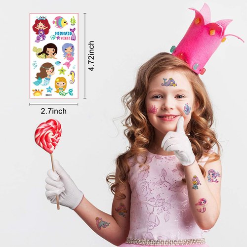 Temporary Tattoo Kids,100 PCS Mermaid Unicorn Dinosaur Kids Tattoos,Cute Animal Ocean Fake Tattoos,Gift for Kids Birthday,Party,Christmas Day (Unicorn series)