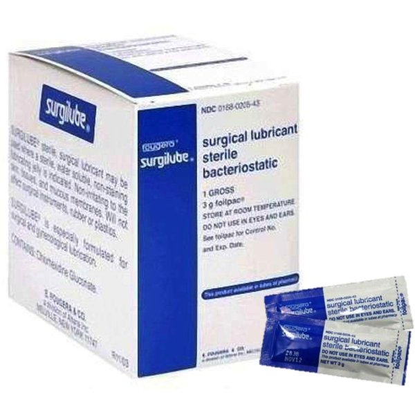 Surgilube Lubricating Jelly, 3gm Foil Packs, 144/Bx