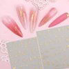 9 Sheets Metallic Silver Nail Art Stickers 3D Gold Silver Irregular French Stripe Line Nail Decals Self-Adhesive Marble Nail Art Stickers for Women Girls Nail DIY Decoration Nail Accessories