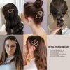 Cptots 12 PCS Metal Snap Hair Clips Heart Shape Hair Barrettes for Women Non Slip Hair Clips For Thick and Thin Fine Hair,Black Brown Beige,1.9 x 1.1 Inches.