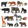 Toymany 14PCS 1-2" Tiny Jungle Animal Figures Toy, Realistic Mini Jungle Zoo Animal Figurines Cake Topper Toy Set, Easter Egg Christmas Birthday Gift Party Favor School Project for Kids Toddlers