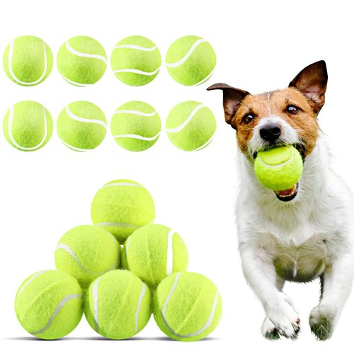 Hanaive 20 Pieces Dog Tennis Balls 2 Inch Mini Tennis Balls for Small Dog Pet Tennis Balls Fetching Toy Rubber Felt Training Balls for Puppy Dogs Playing Exercise and Practice, Yellow