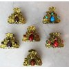 Generic small mini metal jeweled antique bronze hair claw clip Set F (Primary color: Pink), 1 Count (Pack of 1)