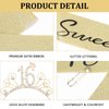 YARIEW Sweet 16 Birthday Sash Headband, Sweet 16 Birthday Decorations for Girls, Birthday Crown and Sash, 16th Birthday Gifts for Girls, Sweet Sixteen Gifts for Girls Gold