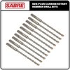 Sabre Tools 10-Pack 1/4 Inch x 6 Inch SDS Plus Rotary Hammer Drill Bits, Carbide Tipped for Brick, Stone and Concrete (1/4” x 4" x 6")