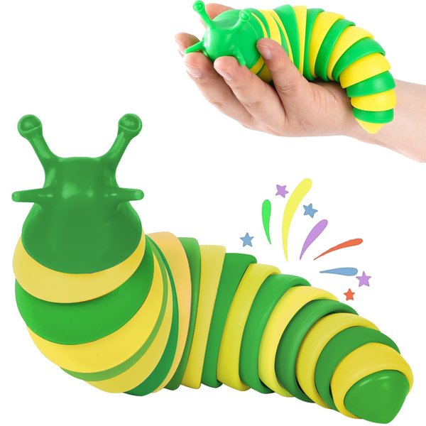 IFiwin Fidget Slug, Sensory Slug Fidget Toys for Autistic Kids & Adults, Autism Sensory Toys, Fidget Stress Toys,Toddler Toys,Christmas Stocking Stuffers, Birthday Gifts Party Favors