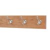 PegandRail Cherry Coat Rack with Satin Nickle Hat and Coat Style Hooks 4.5" Ultra Wide (Cherry, 15" x 4.5" with 3 Hooks)