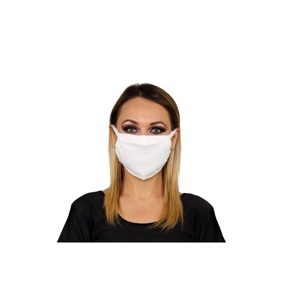 Saris and Things (Pack of 3) Unisex White Washable Reusable Face Mask & Cover for Men and Women - 2 Layers Breathable Cotton Fabric