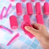 40 Pieces Sponge Hair Rollers Satin Rollers for Black Hair, Silk Rollers Foam hair Rollers Hair Curlers with Duck Teeth Hair Clips for Hairdressing Styling (Rose Red,Multi-size)
