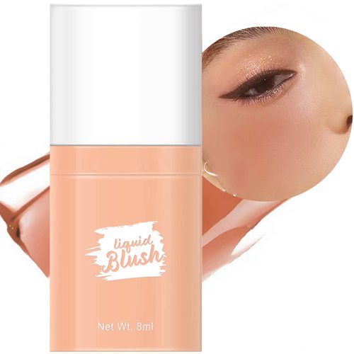 Liquid Blush Makeup, Liquid Blush for Cheeks, Cream Matte Blush Liquid, Natural Looking Waterproof Lightweight Breathable Feel, Sheer Flush Of Color Long-Wearing Dewy Finish 0.27 Fl Oz (05#)